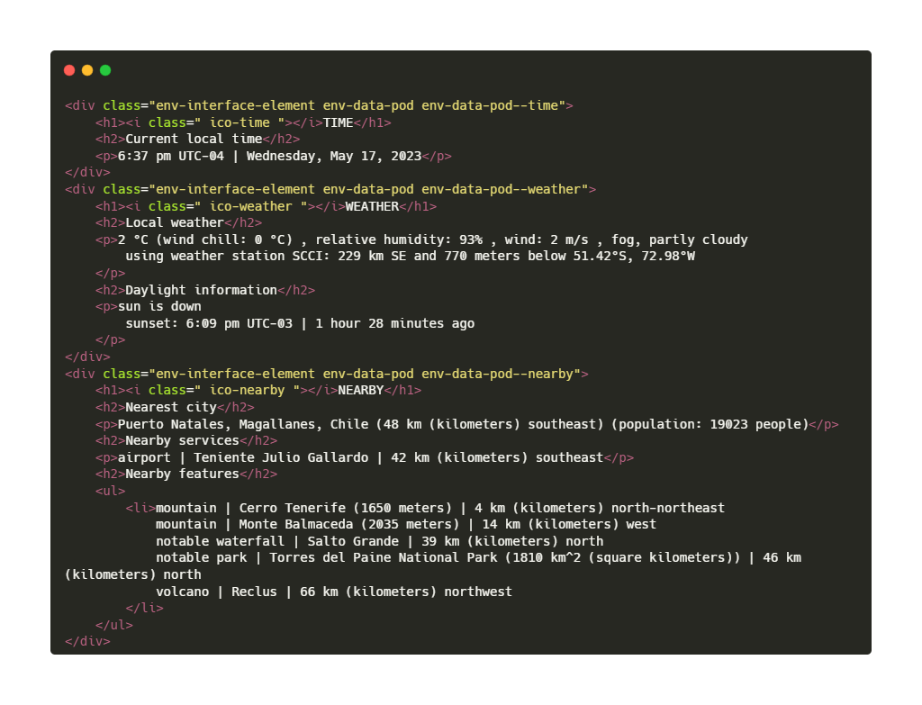 An example of the raw data that is retrieved from WolframAlpha